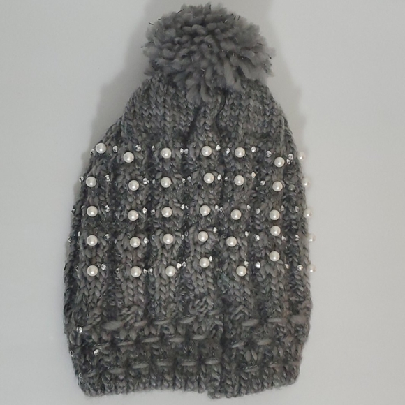 🆕️ Pearl Knit Pom Hat Fleece Lined - Picture 3 of 10